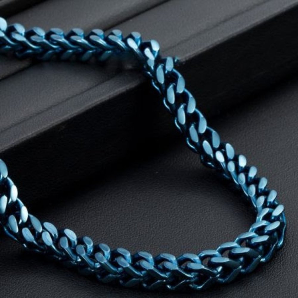 Chaine ACIER INOXYDABLE stainless steel bleue FRANCO modèle